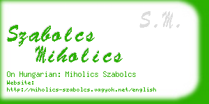 szabolcs miholics business card